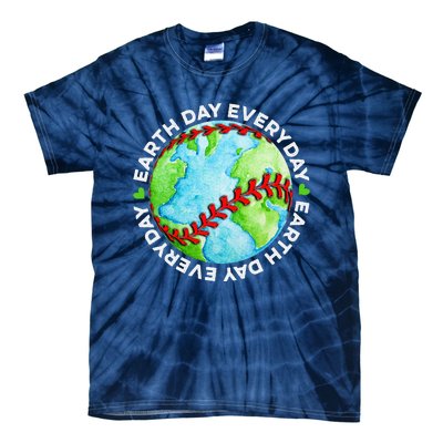 Earth Baseball Earth Day Sports Player Tie-Dye T-Shirt