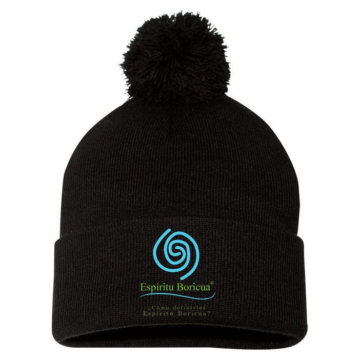 Espiritu Boricua Pom Pom 12in Knit Beanie