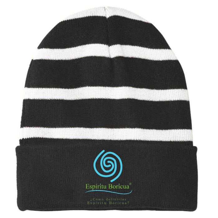 Espiritu Boricua Striped Beanie with Solid Band