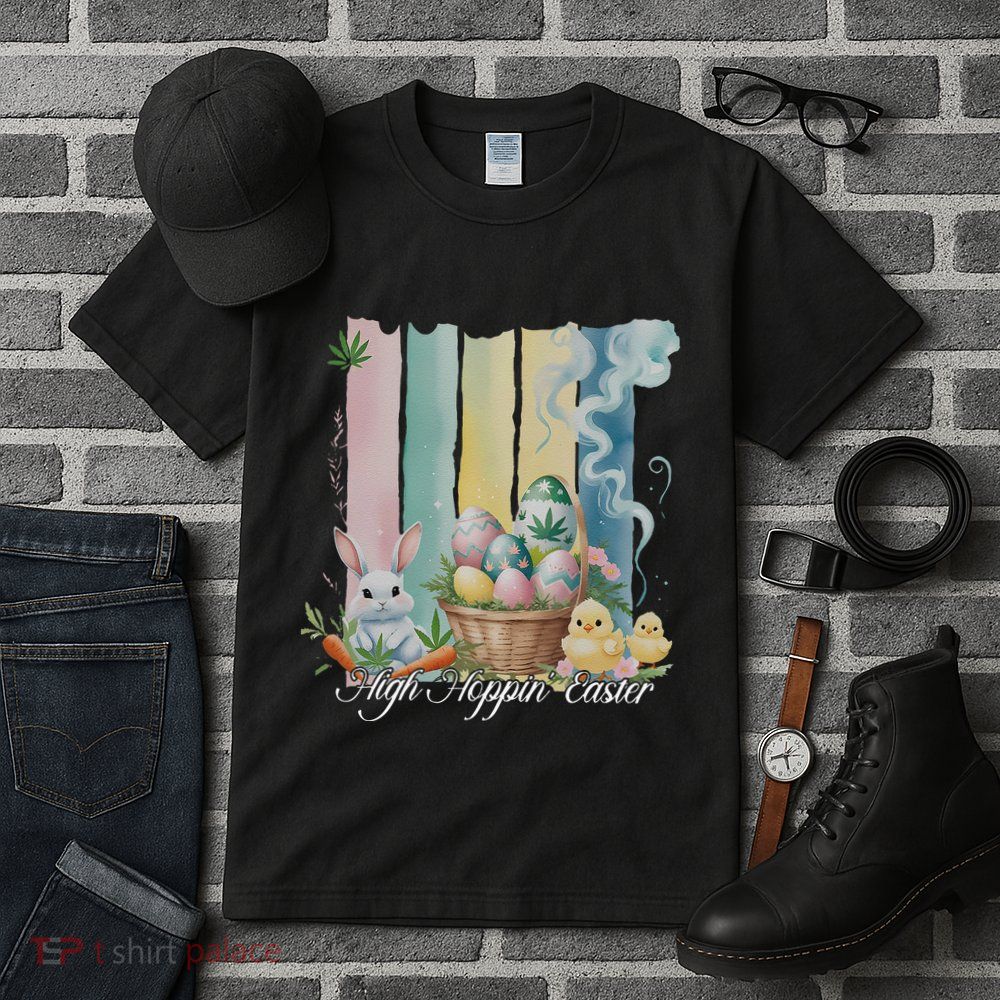 Easter Bunny Eggs Flower Marijuana Cannabis Weed Stoner Tall T-Shirt