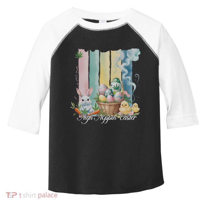 Easter Bunny Eggs Flower Marijuana Cannabis Weed Stoner Toddler Fine Jersey T-Shirt