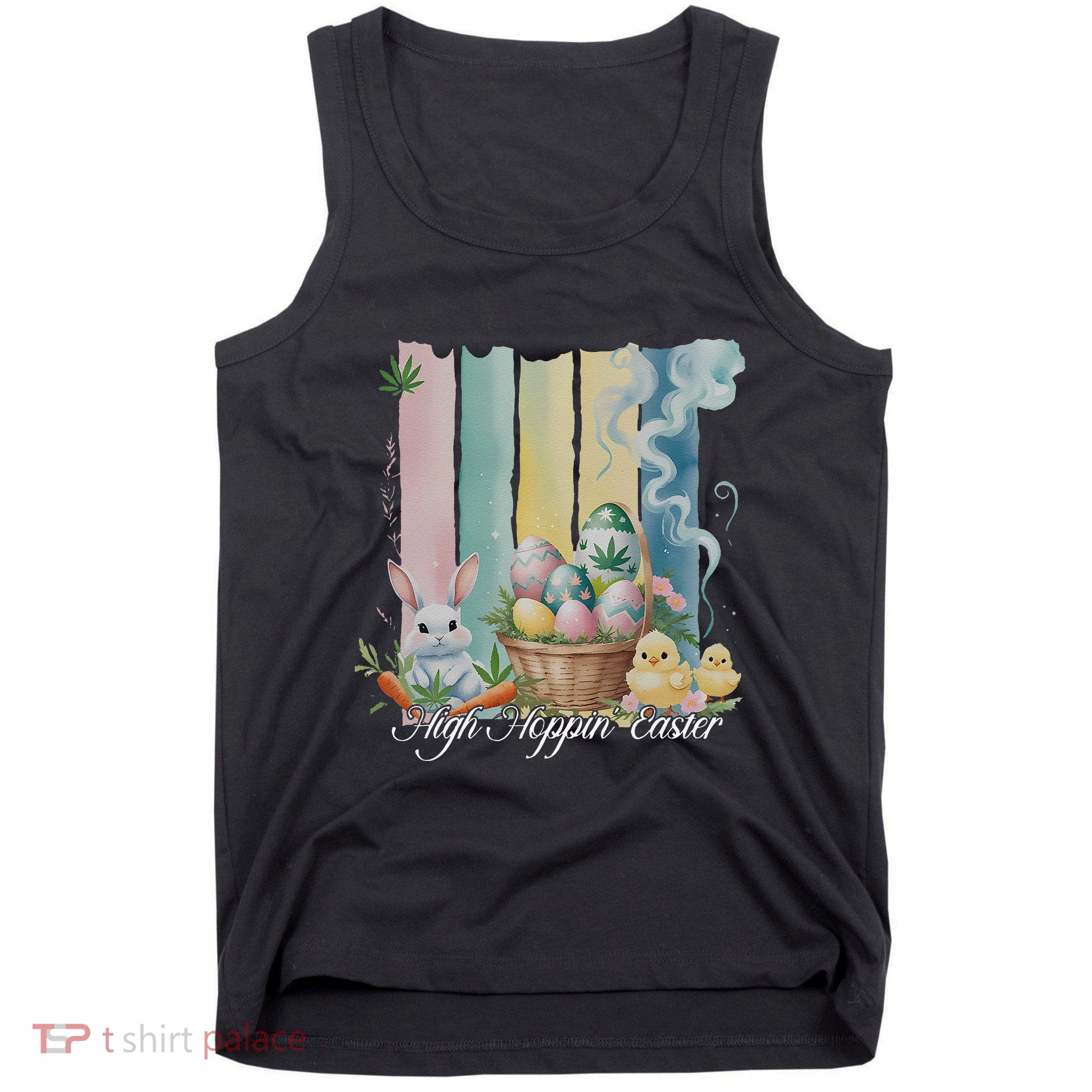 Easter Bunny Eggs Flower Marijuana Cannabis Weed Stoner Tank Top