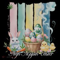 Easter Bunny Eggs Flower Marijuana Cannabis Weed Stoner Wool Snapback Cap