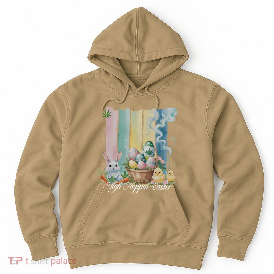 Easter Bunny Eggs Flower Marijuana Cannabis Weed Stoner Hoodie
