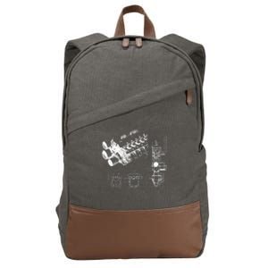 Engine Blueprint Cotton Canvas Backpack