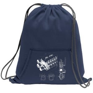 Engine Blueprint Sweatshirt Cinch Pack Bag