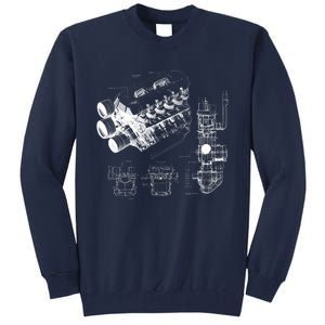 Engine Blueprint Tall Sweatshirt