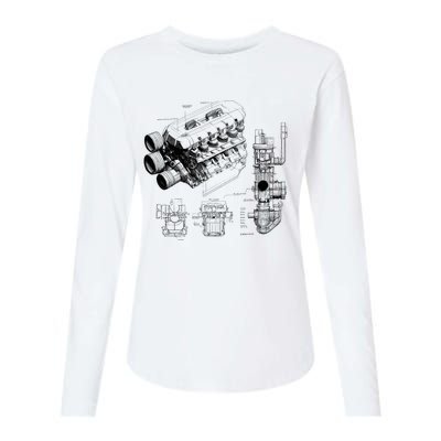 Engine Blueprint Womens Cotton Relaxed Long Sleeve T-Shirt