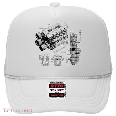 Engine Blueprint High Crown Mesh Back Trucker Hat