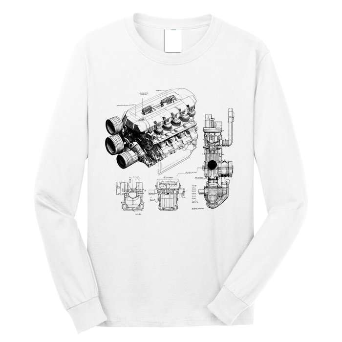 Engine Blueprint Long Sleeve Shirt