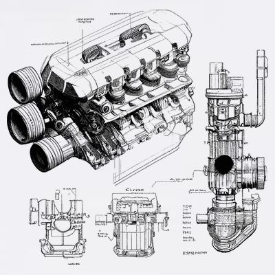 Engine Blueprint T-Shirt