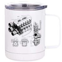 Engine Blueprint 12 oz Stainless Steel Tumbler Cup