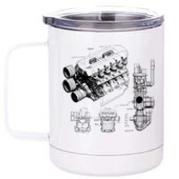 Engine Blueprint 12 oz Stainless Steel Tumbler Cup