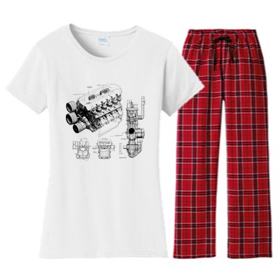 Engine Blueprint Women's Flannel Pajama Set