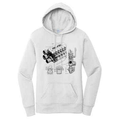 Engine Blueprint Women's Pullover Hoodie