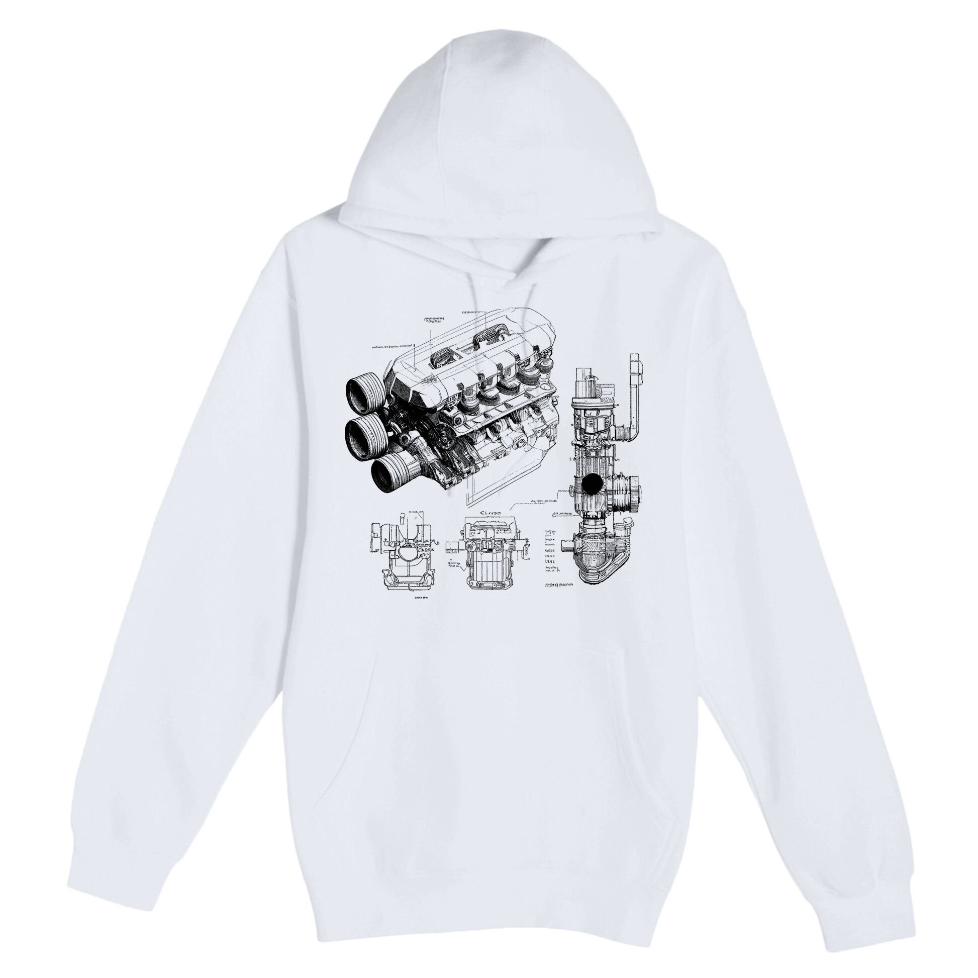Engine Blueprint Premium Pullover Hoodie