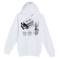 Engine Blueprint Premium Pullover Hoodie