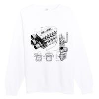 Engine Blueprint Premium Crewneck Sweatshirt