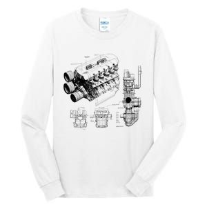 Engine Blueprint Tall Long Sleeve T-Shirt