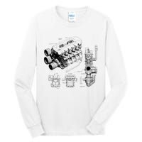 Engine Blueprint Tall Long Sleeve T-Shirt