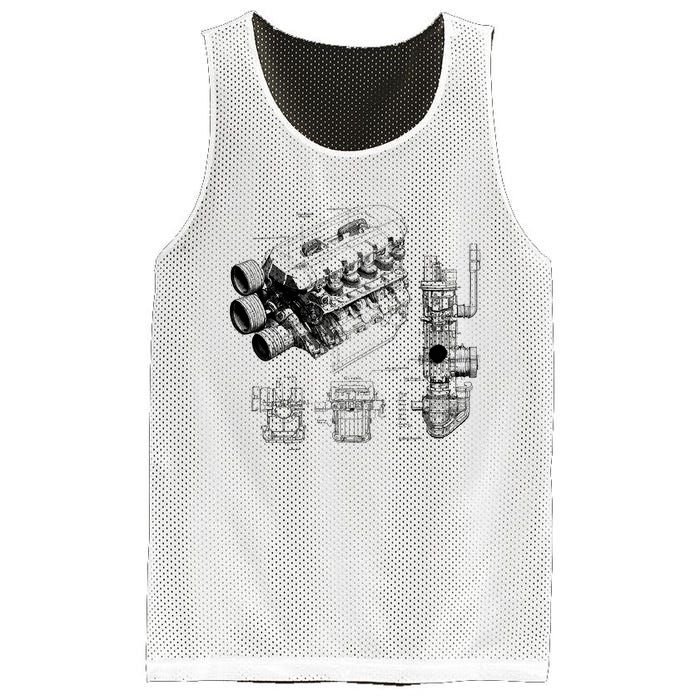 Engine Blueprint Mesh Reversible Basketball Jersey Tank