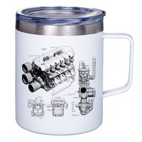 Engine Blueprint 12oz Stainless Steel Coffee Mug