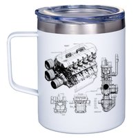 Engine Blueprint 12oz Stainless Steel Coffee Mug
