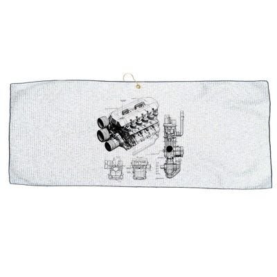 Engine Blueprint Large Microfiber Waffle Golf Towel