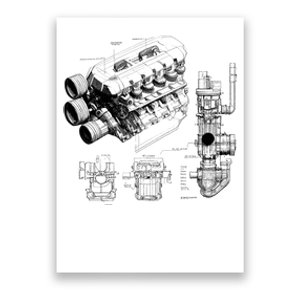 Engine Blueprint Poster