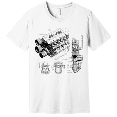 Engine Blueprint Premium T-Shirt