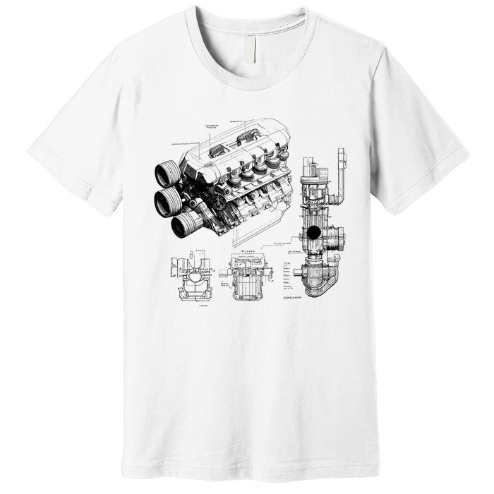 Engine Blueprint Premium T-Shirt