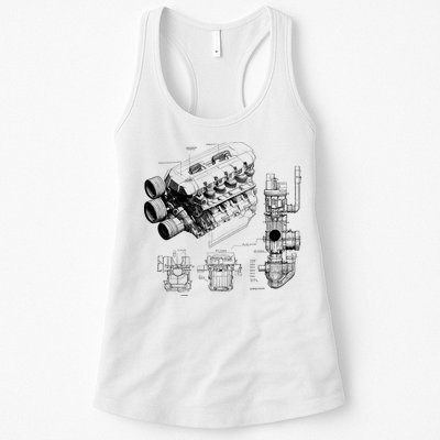 Engine Blueprint Womens Tank Top
