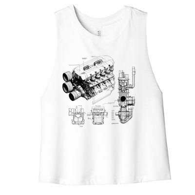 Engine Blueprint Women's Racerback Cropped Tank