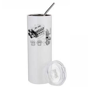 Engine Blueprint Stainless Steel Tumbler