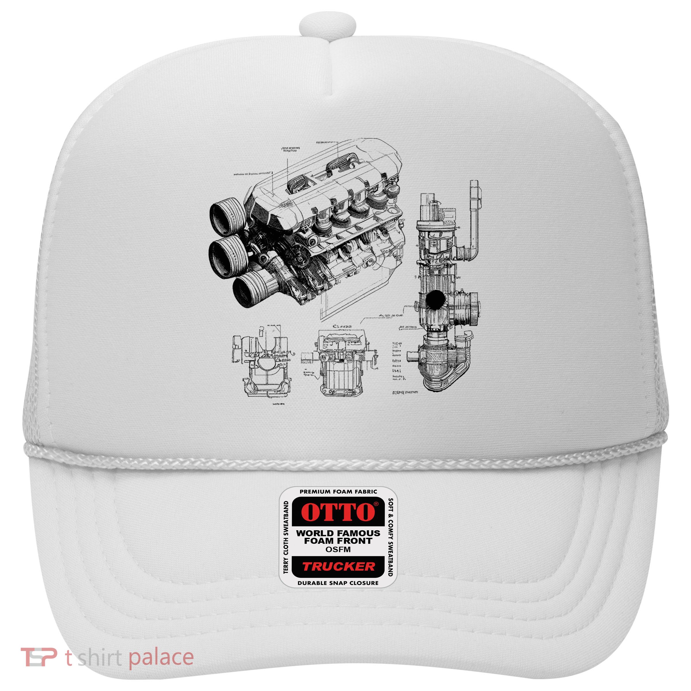 Engine Blueprint Trucker Hat
