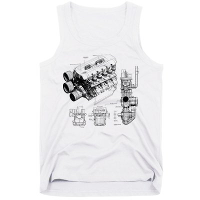 Engine Blueprint Tank Top