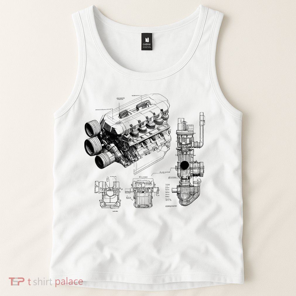 Engine Blueprint Tank Top