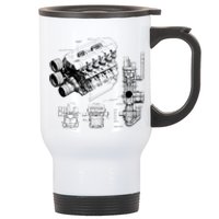 Engine Blueprint Stainless Steel Travel Mug