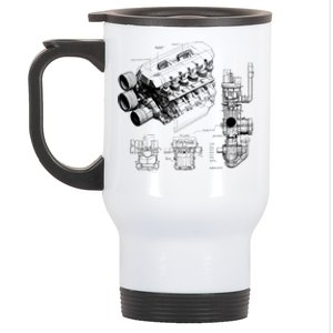 Engine Blueprint Stainless Steel Travel Mug