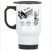 Engine Blueprint Stainless Steel Travel Mug