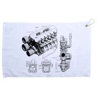 Engine Blueprint Grommeted Golf Towel