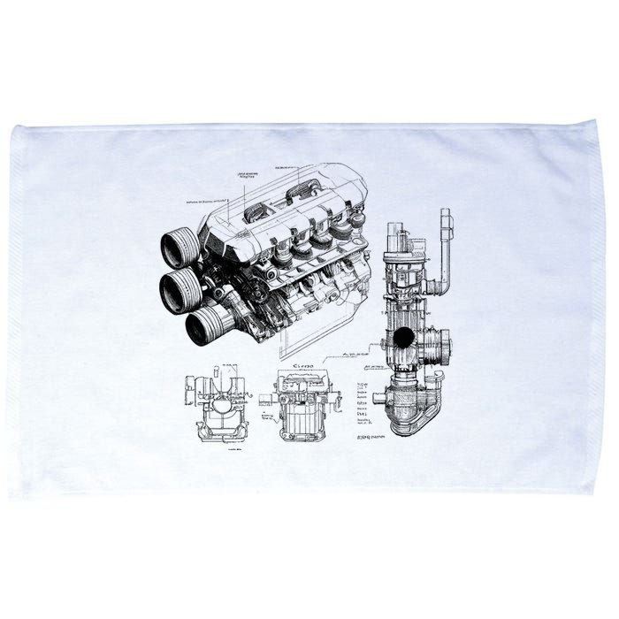 Engine Blueprint Microfiber Hand Towel