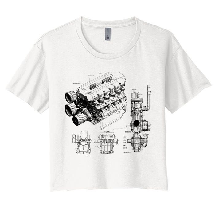 Engine Blueprint Crop Top