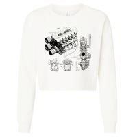 Engine Blueprint Cropped Pullover Crew