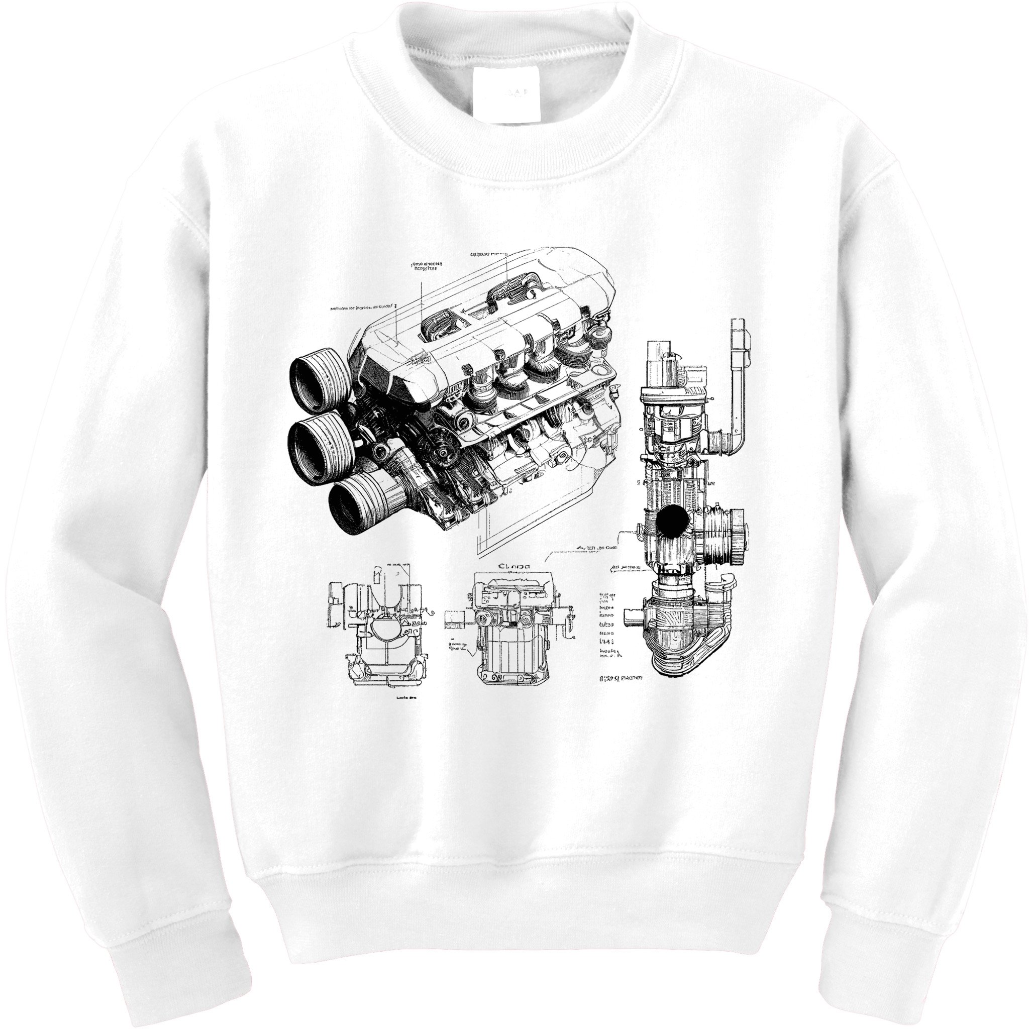 Engine Blueprint Kids Sweatshirt