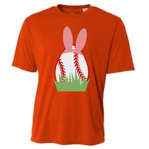 Easter Bunny Ears Baseball Player Coach Fan Lover Ball Gift Cooling Performance Crew T-Shirt