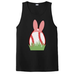 Easter Bunny Ears Baseball Player Coach Fan Lover Ball Gift PosiCharge Competitor Tank