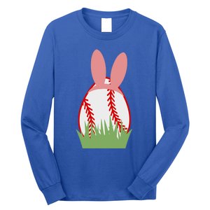 Easter Bunny Ears Baseball Player Coach Fan Lover Ball Gift Long Sleeve Shirt