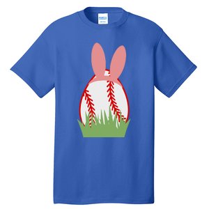 Easter Bunny Ears Baseball Player Coach Fan Lover Ball Gift Tall T-Shirt