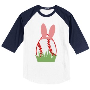 Easter Bunny Ears Baseball Player Coach Fan Lover Ball Gift Baseball Sleeve Shirt